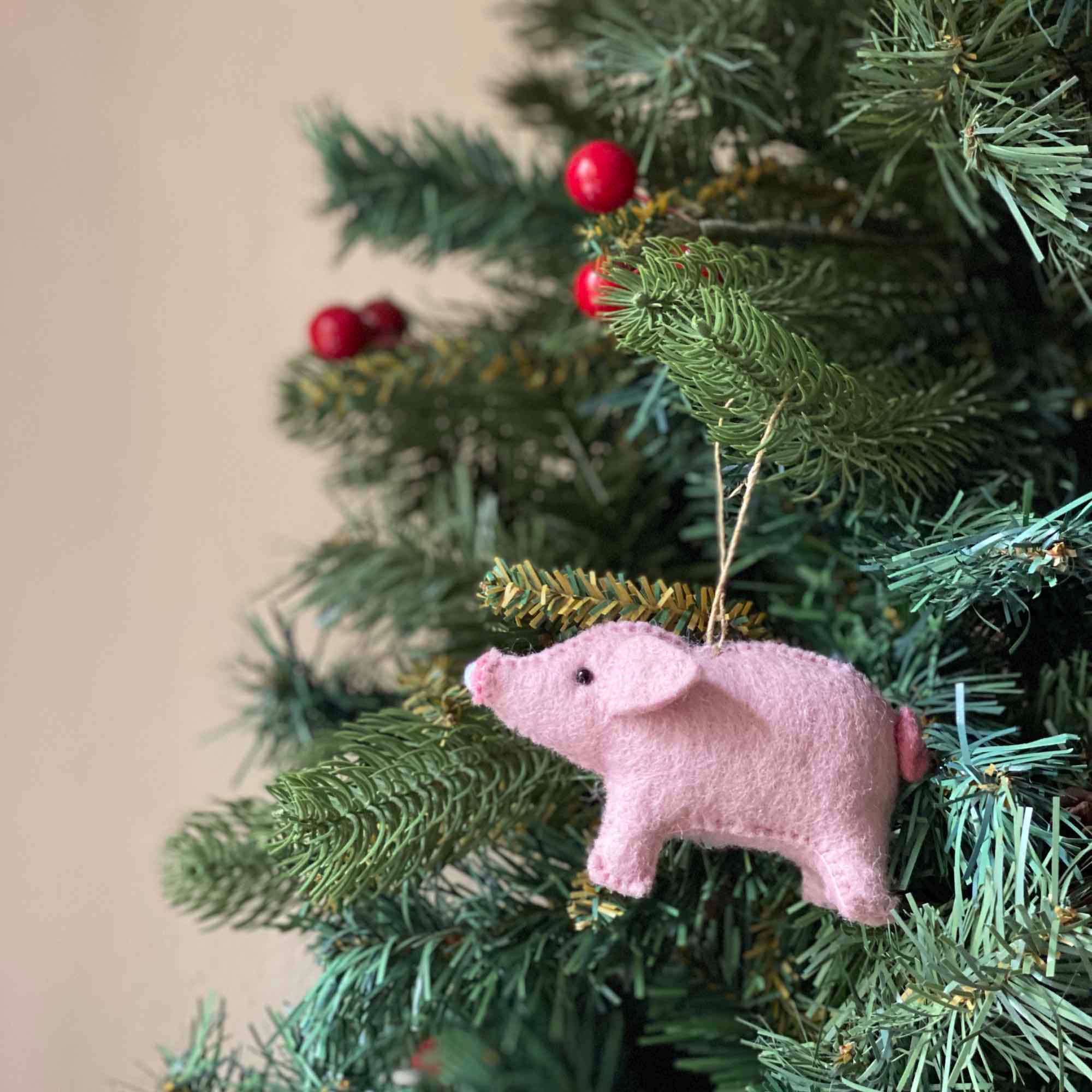 Ganapati - Wholesale Ornament - Wool Felt Pig Ornament