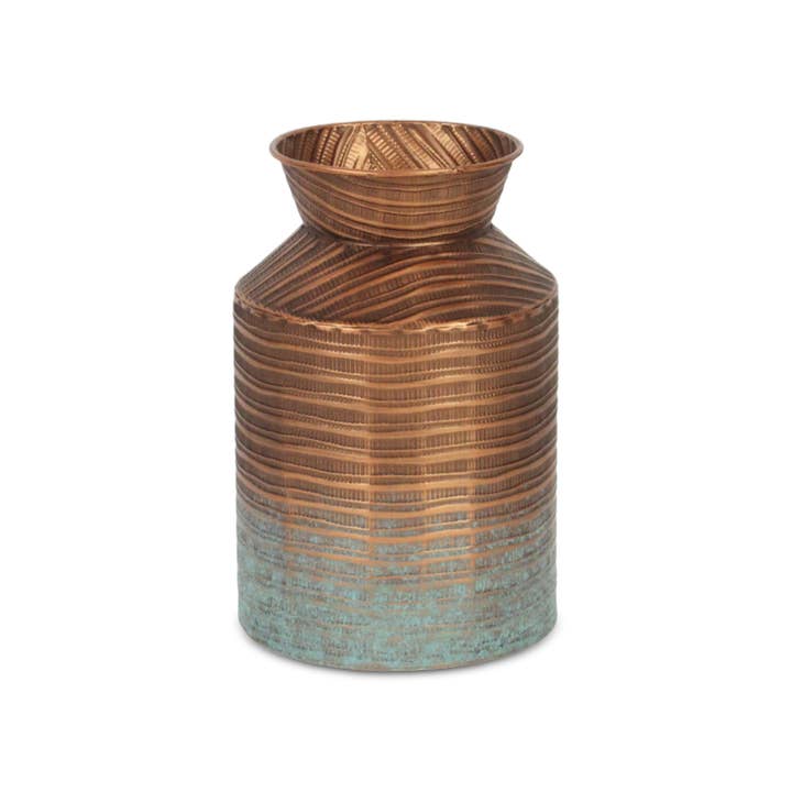Cheungs Home Decor - Wholesale Vase - Kyani Copper and Rustic Teal Milk Jug Vase Decor