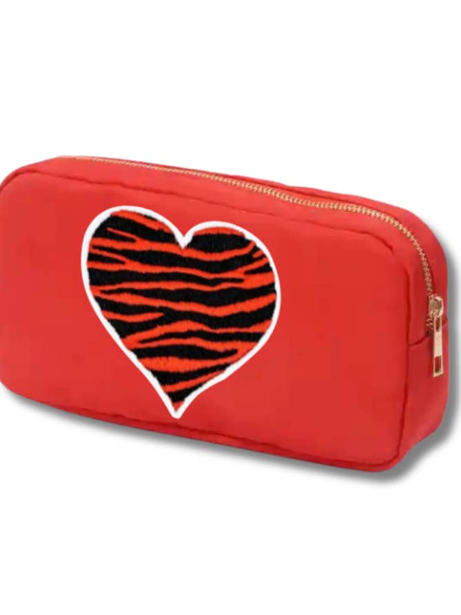 SACO DE NÁILON ZEBRA VERMELHO E PRETO COM CORAÇÃO por atacado de Maddyloo