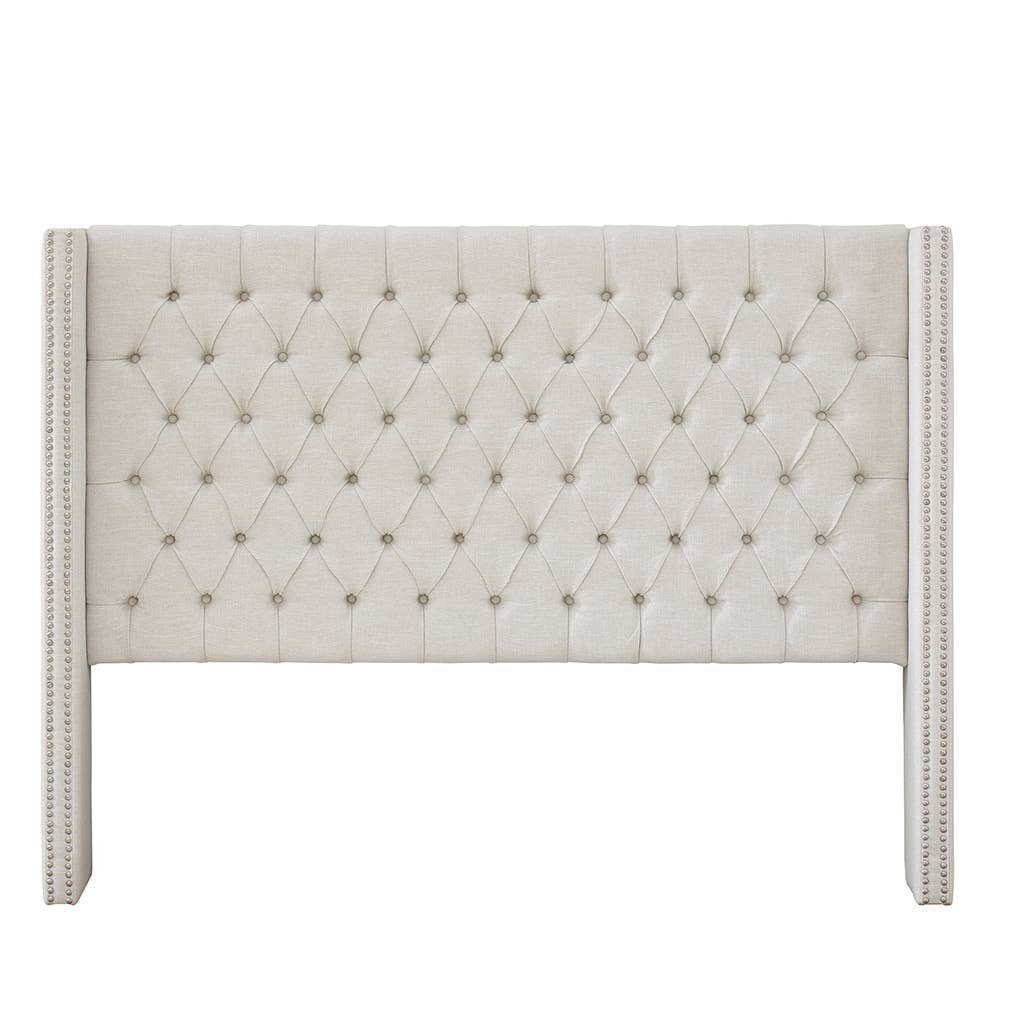 Olliix - Wholesale Headboard - Upholstered Winged Tufted Bed Headboard, Cream *0