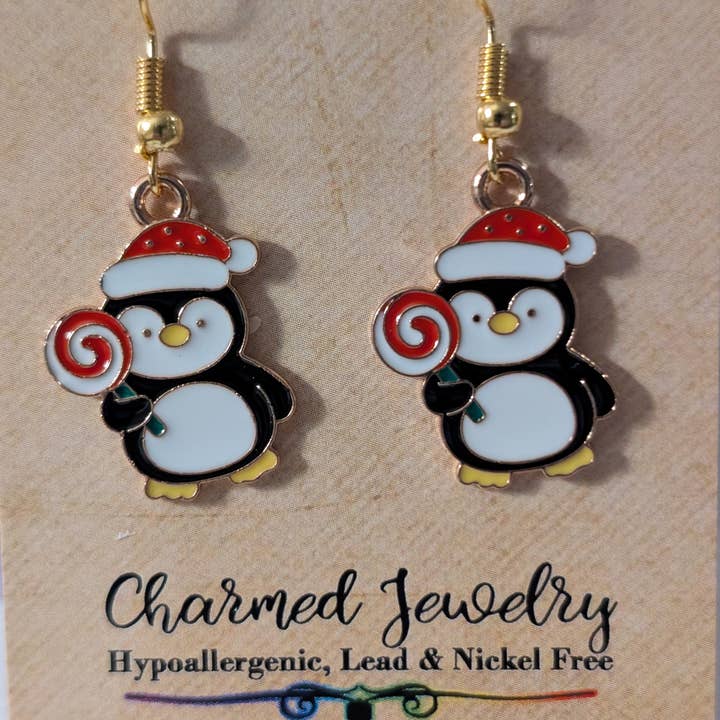 Con-Quest Crafts - Wholesale Dangle Earrings - Penguin Earrings - Perfect for Christmas/Winter Holidays2