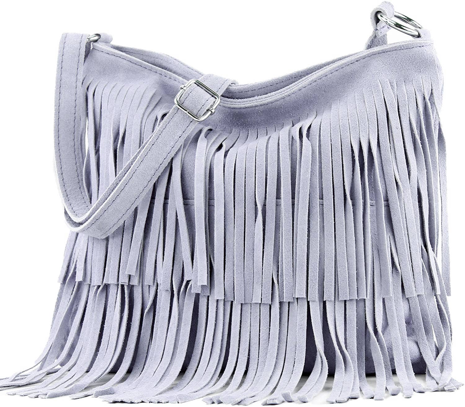 Ellas Trading - Wholesale Crossbody Bag - Women's - Italian Suede Leather Fringed Shoulder Crossbody Bag5