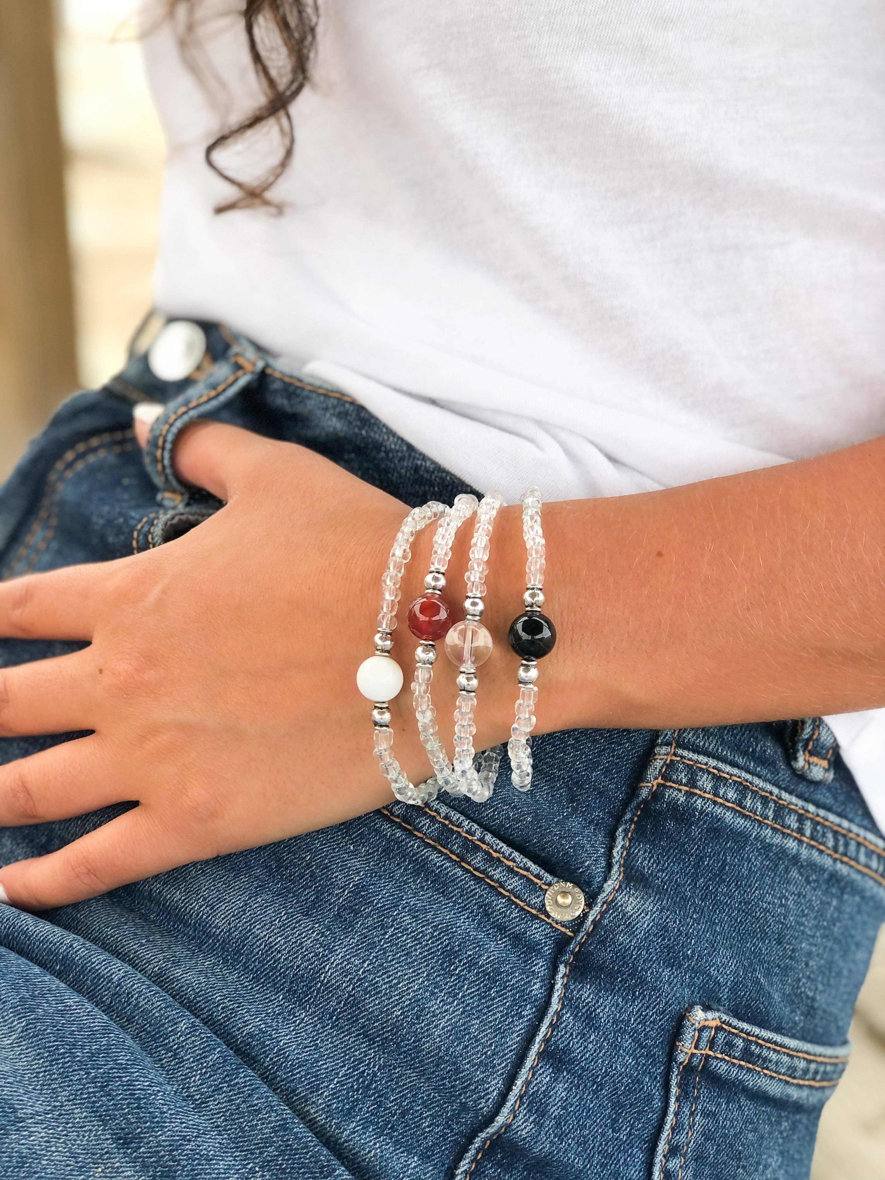 Mindful Intentions® - Wholesale Beaded Bracelet - Rainbow Moonstone Bracelet- For New Beginnings & Feminine Energy8