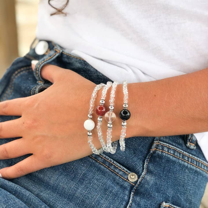 Mindful Intentions® - Wholesale Beaded Bracelet - Rainbow Moonstone Bracelet- For New Beginnings & Feminine Energy8