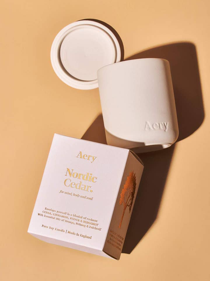 Nordic Cedar Scented Candle for wholesale by Aery Living