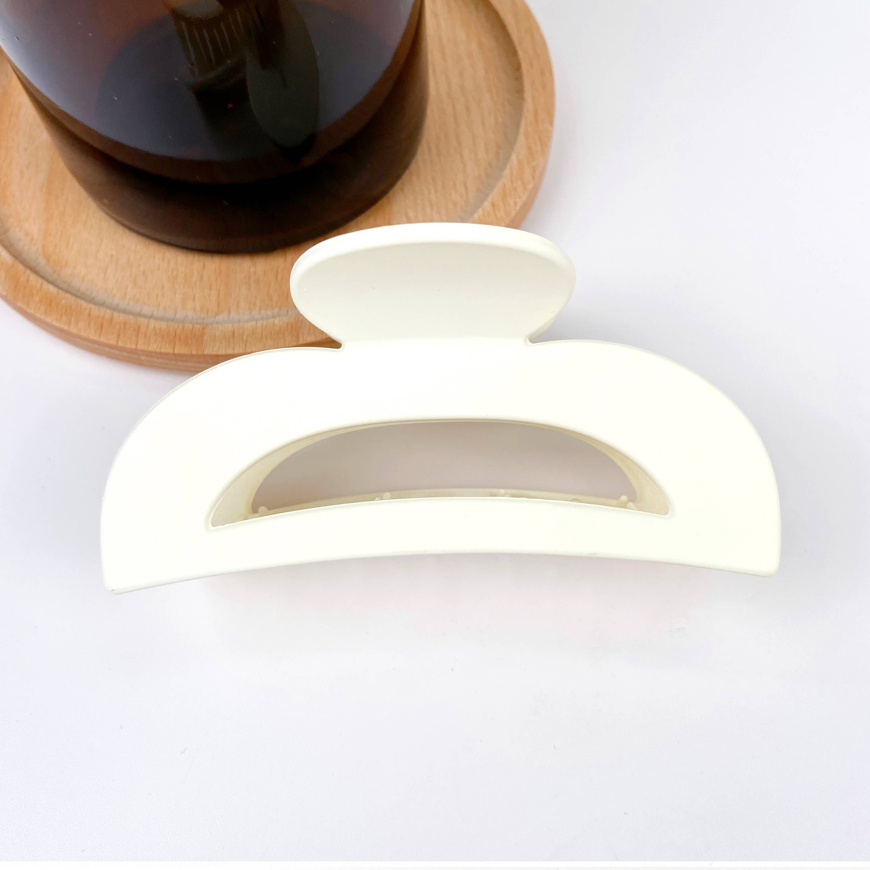 SoapElenGlen - Wholesale Hair Clip - Women's - 3.54" half circle frosted design hair clip6