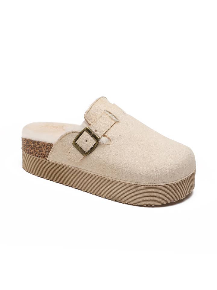 Joia Paris - Vendita all'ingrosso Sabot - Donna - Mule con zeppa con pelliccia e fibbia SS -238