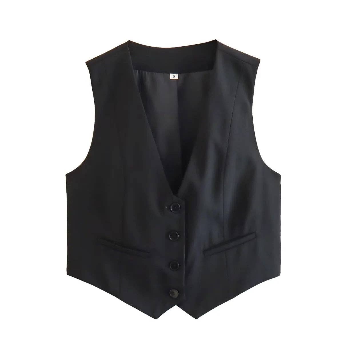 Sweetkama - Wholesale Suit Vest - Women's - Ladies Solid Color Sleeveless V-Neck Vest A195310