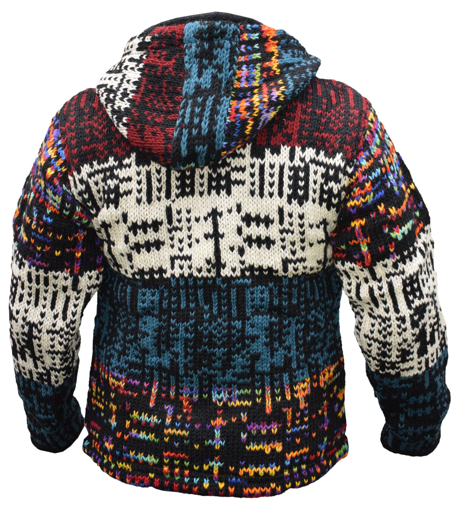 Gheri – wholesale Jacket – Unisex – Double Knitted Wooly Patchwork Fleece Lined Festive Jacket3