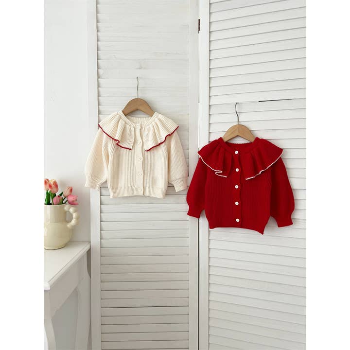 Chaqueta de punto lisa y cómoda de manga larga para niñas bebés llegada de otoño. para venta al por mayor de MyKids-USA®