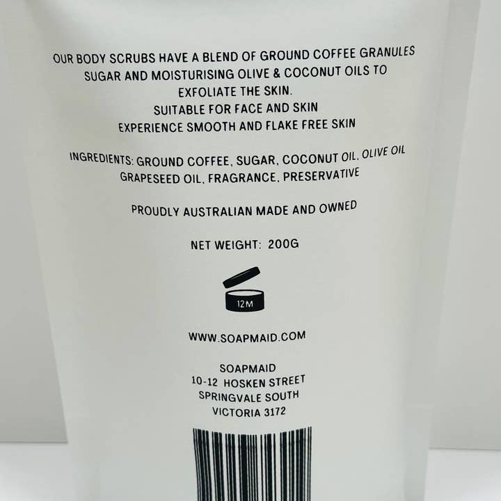 Soapmaid Australia - Wholesale Body scrub/exfoliant - Coffee Coconut Body Scrub1
