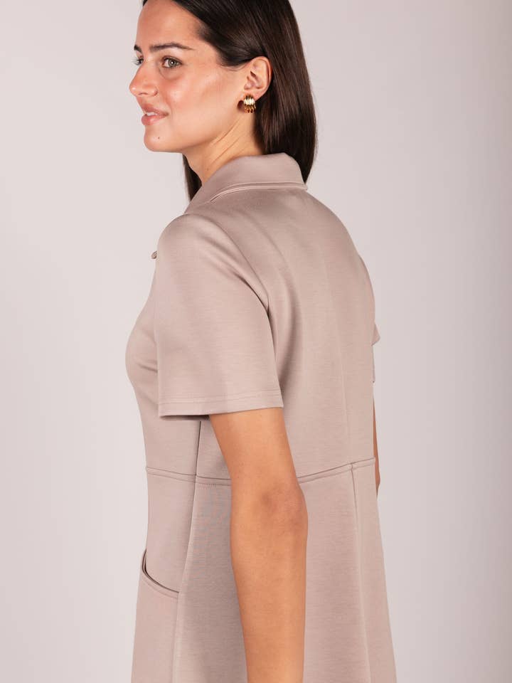 P. CILL - Wholesale Dress - Women's - P. CILL Butter Modal Quarter Zip Short Sleeve Dress24