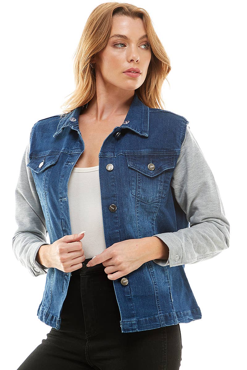 BLUE AGE - Wholesale Denim Jacket - Women's - Spandex Ladies' Denim Jacket with  Fleece Hoodie11