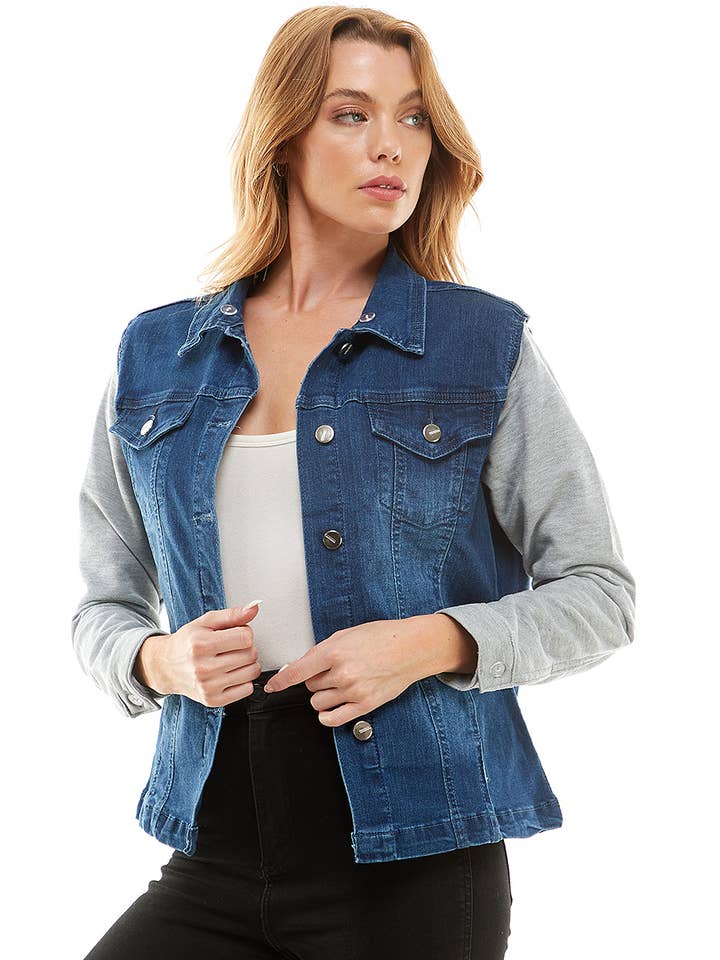 BLUE AGE - Wholesale Denim Jacket - Women's - Spandex Ladies' Denim Jacket with Fleece Hoodie11