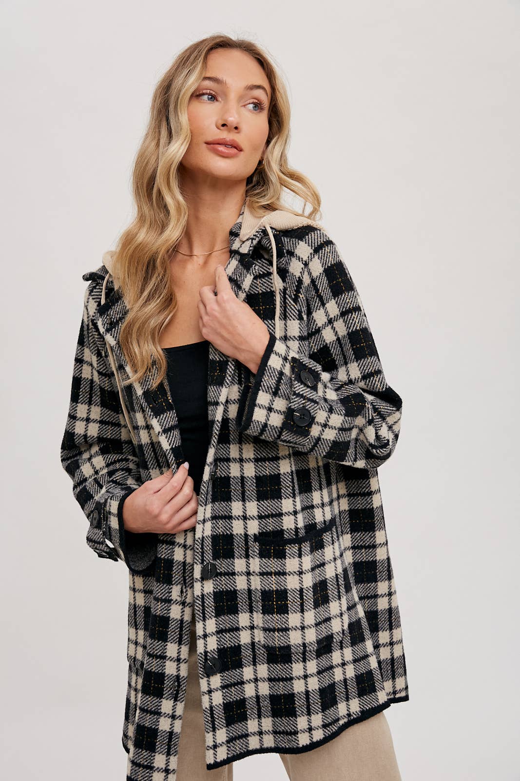 Bluivy - Wholesale Jacket - Women's - PLAID HOODIE JACKET15