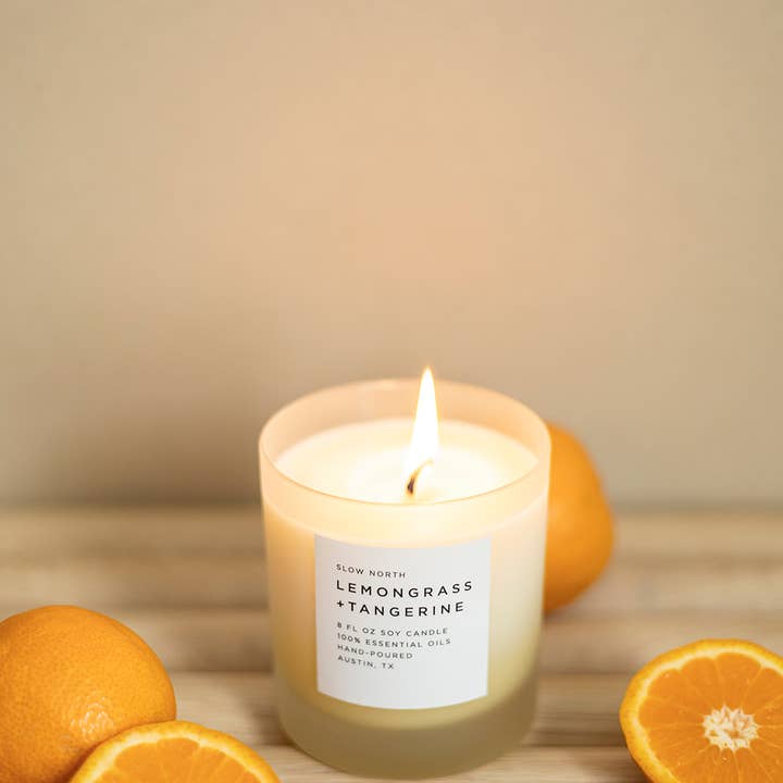 Slow North - Vente Bougie en bocal - Citronnelle + Mandarine - Bougie Non-Toxique, Huiles Essentielles1