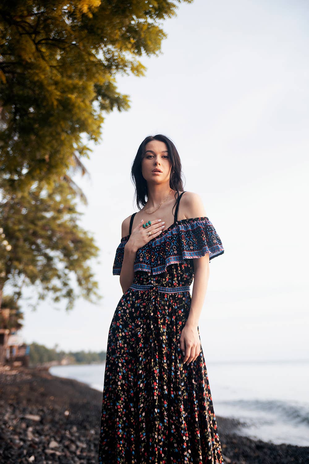 Moonless Schwarz Jolie Maxikleid - Moonless Black für den Großhandel auf Faire8