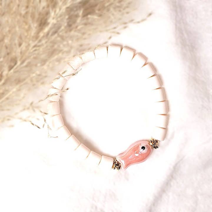 Bracelet Ibiza poisson crème rose pour la vente par Ibiza Boutique