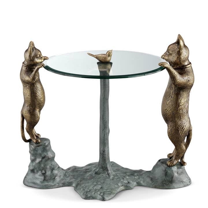 Table d'appoint Chats curieux (18"D g pour la vente par SPI Home