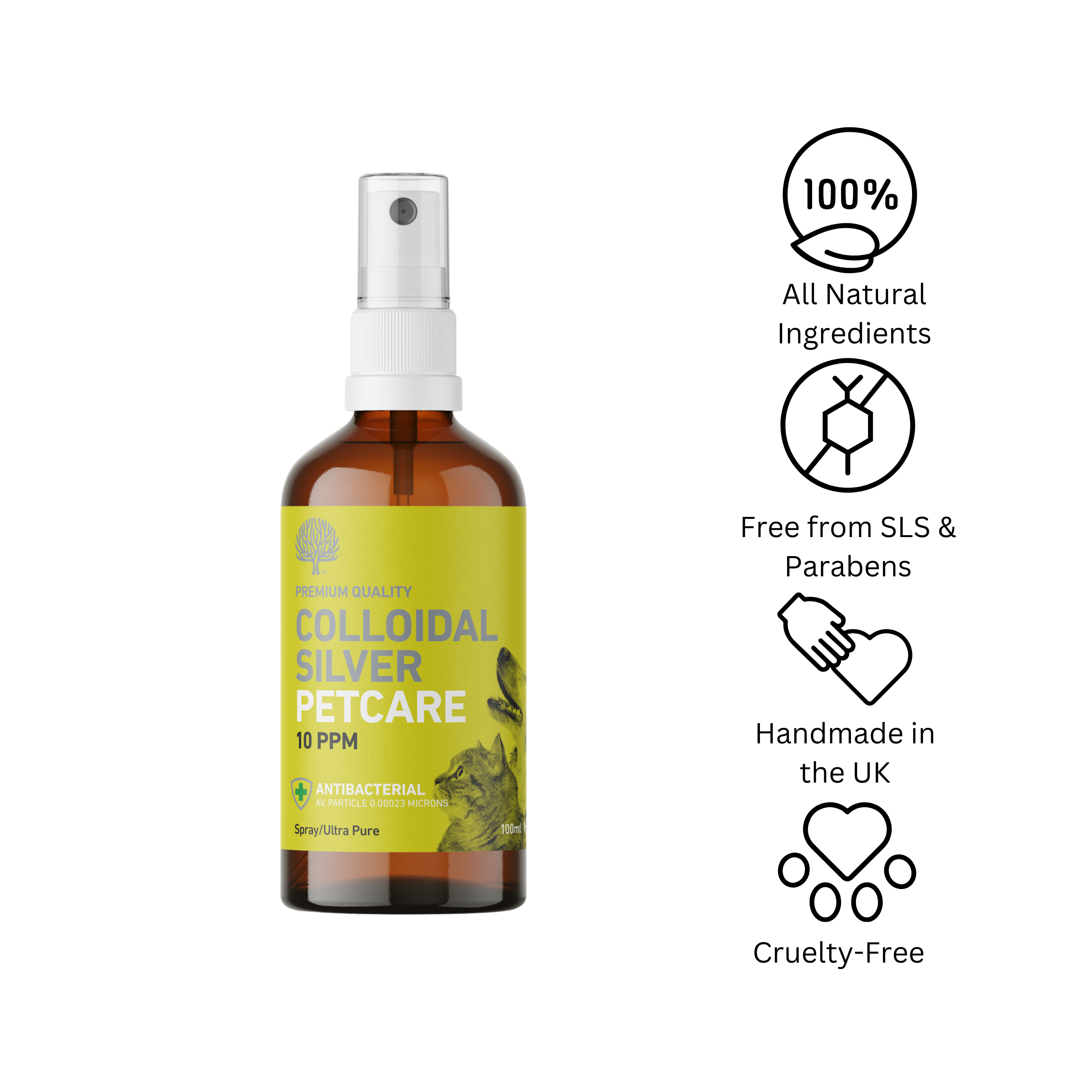 Natures Greatest Secret – wholesale Pet spray – Cat/dog – 10ppm Crystal Clear Colloidal Silver PetCare Spray 100ml1