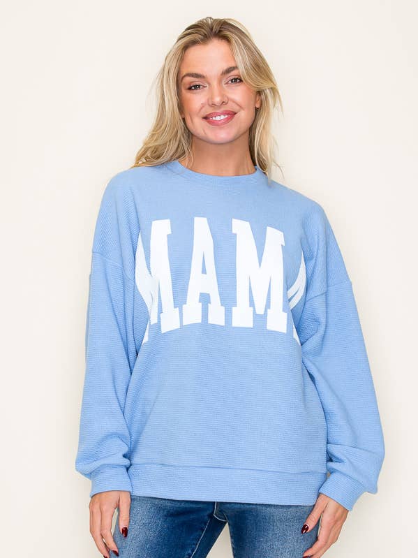 "mama" cloudy knit l/s top for wholesale by Tres Bien, Inc