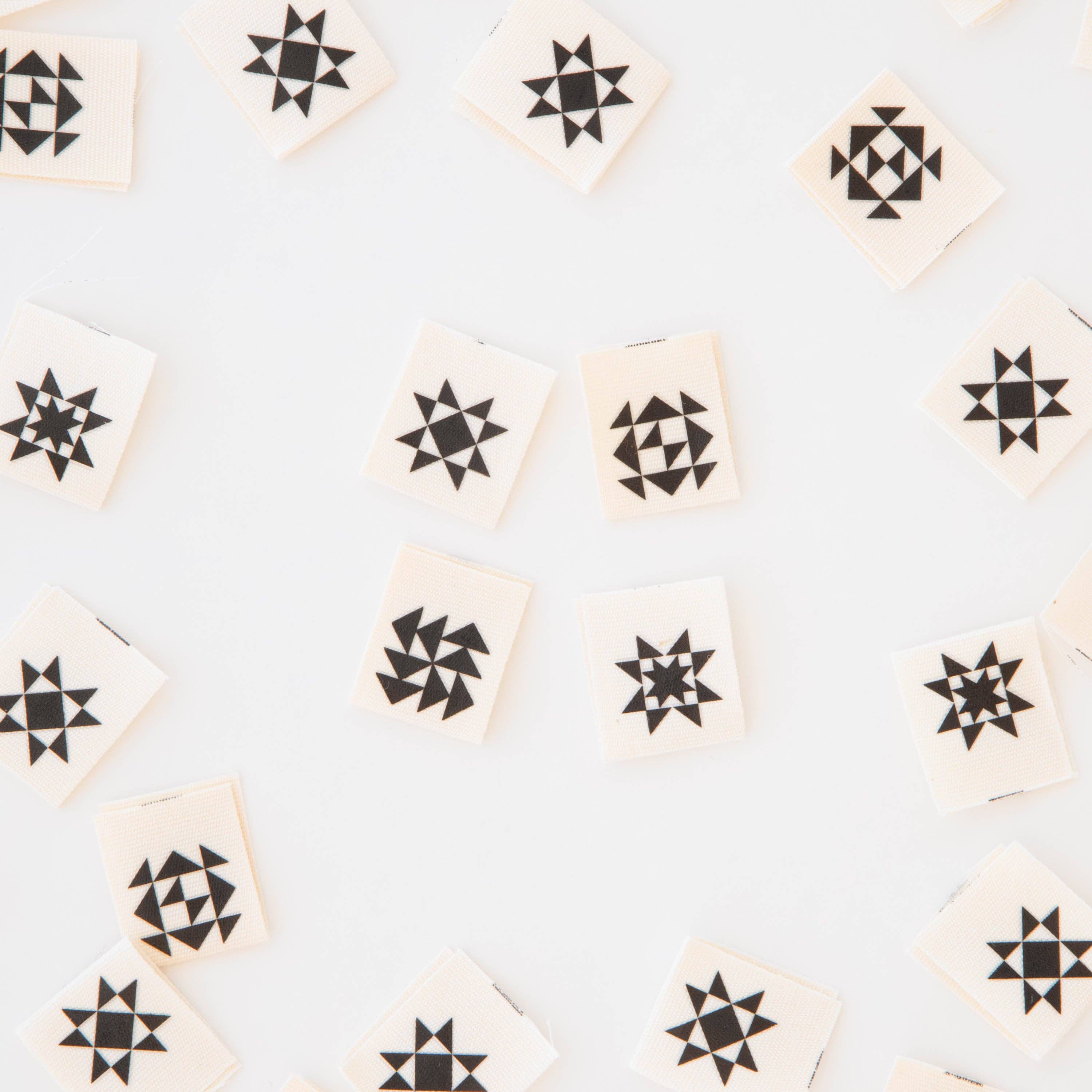 Sarah Hearts – wholesale Craft supplies – Black Quilt Block Multipack - Sewing Organic Cotton Quilt and Garment Labels1