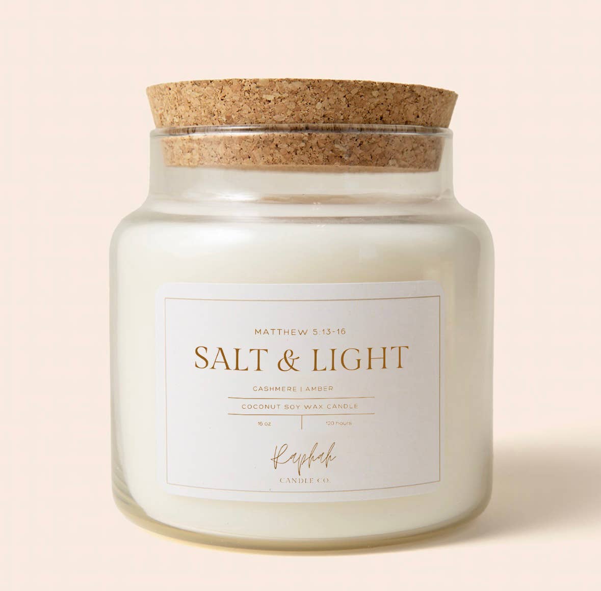 Raphah Candle Co - Wholesale Jar/Filled Candle - Salt & Light