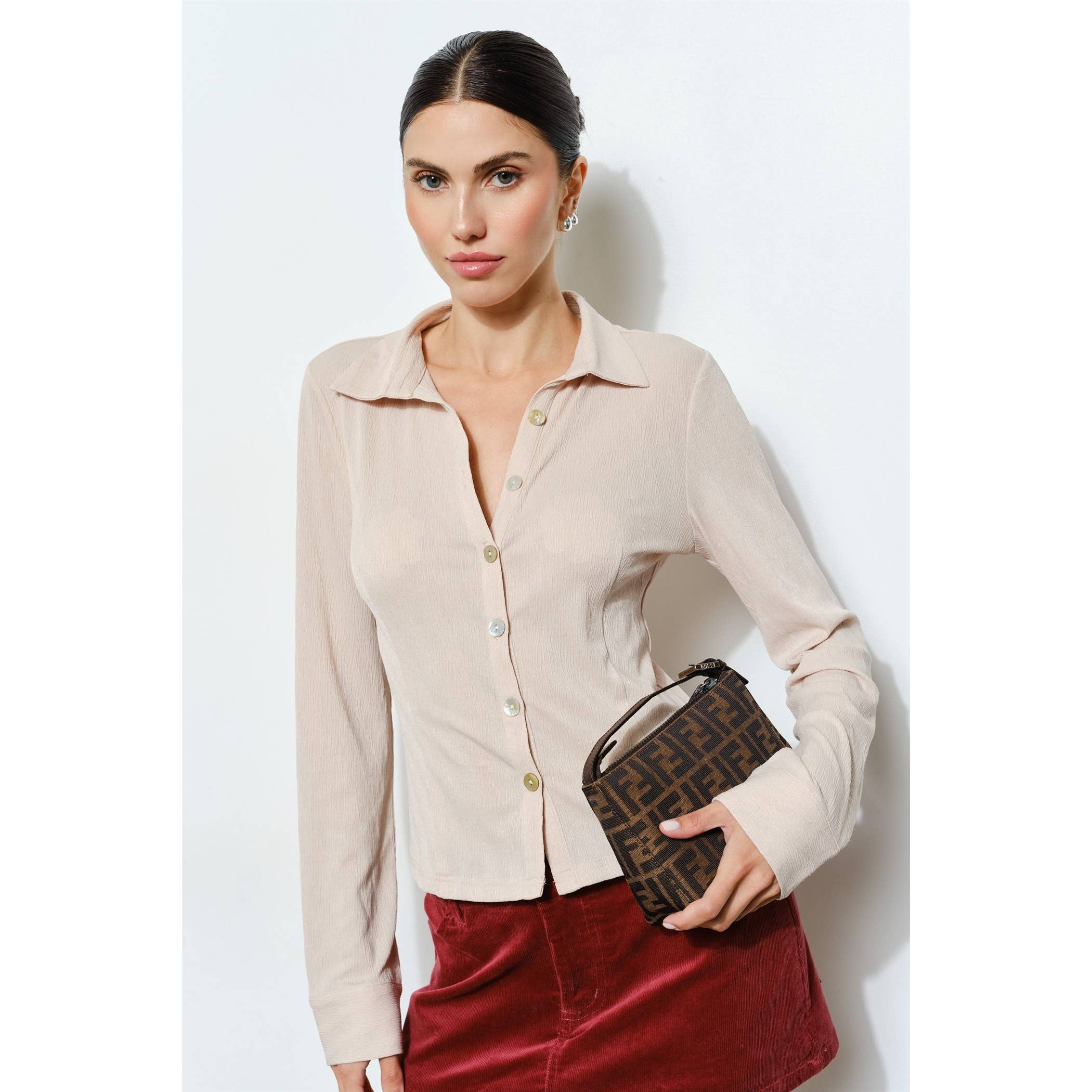 Loucia - Vente Chemise – femme - Haut à manches longues boutonné Carina8