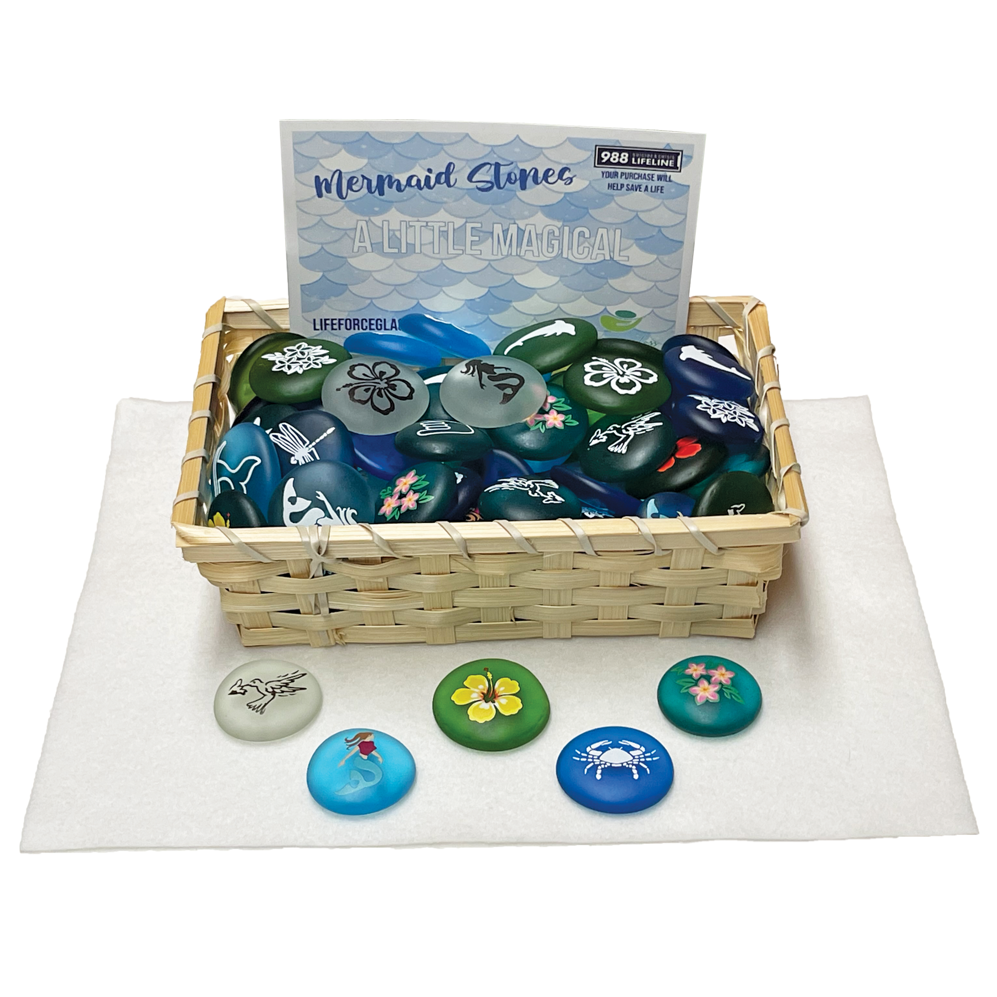 Lifeforce Glass, Inc. - Wholesale Keepsake Coin/Token - Mermaid's Message Imprinted Picture Assortment, 100 pcs1