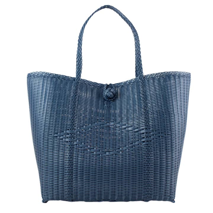 Grand fourre-tout uni bleu brouillard pour la vente par The Lilley Line