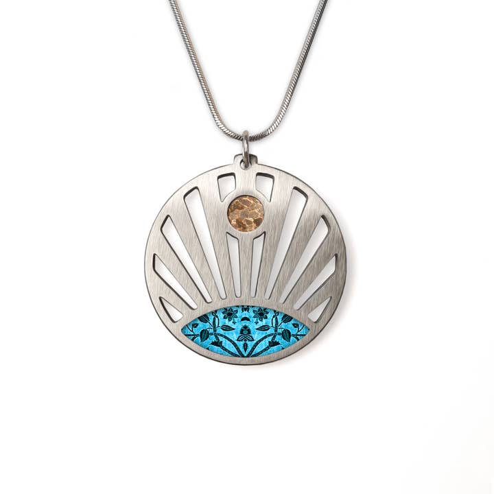 Sunrise Necklace, Stainless Steel & Ceramics for wholesale by Noa Jewellery