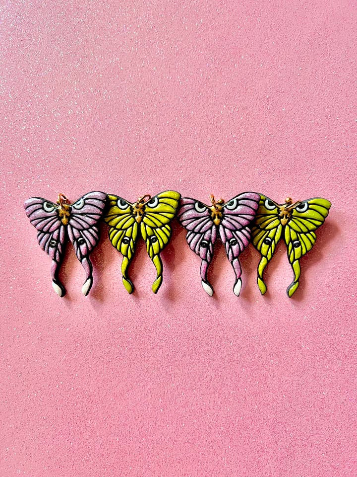 Luna Moth Earrings for wholesale by Dainty Comet