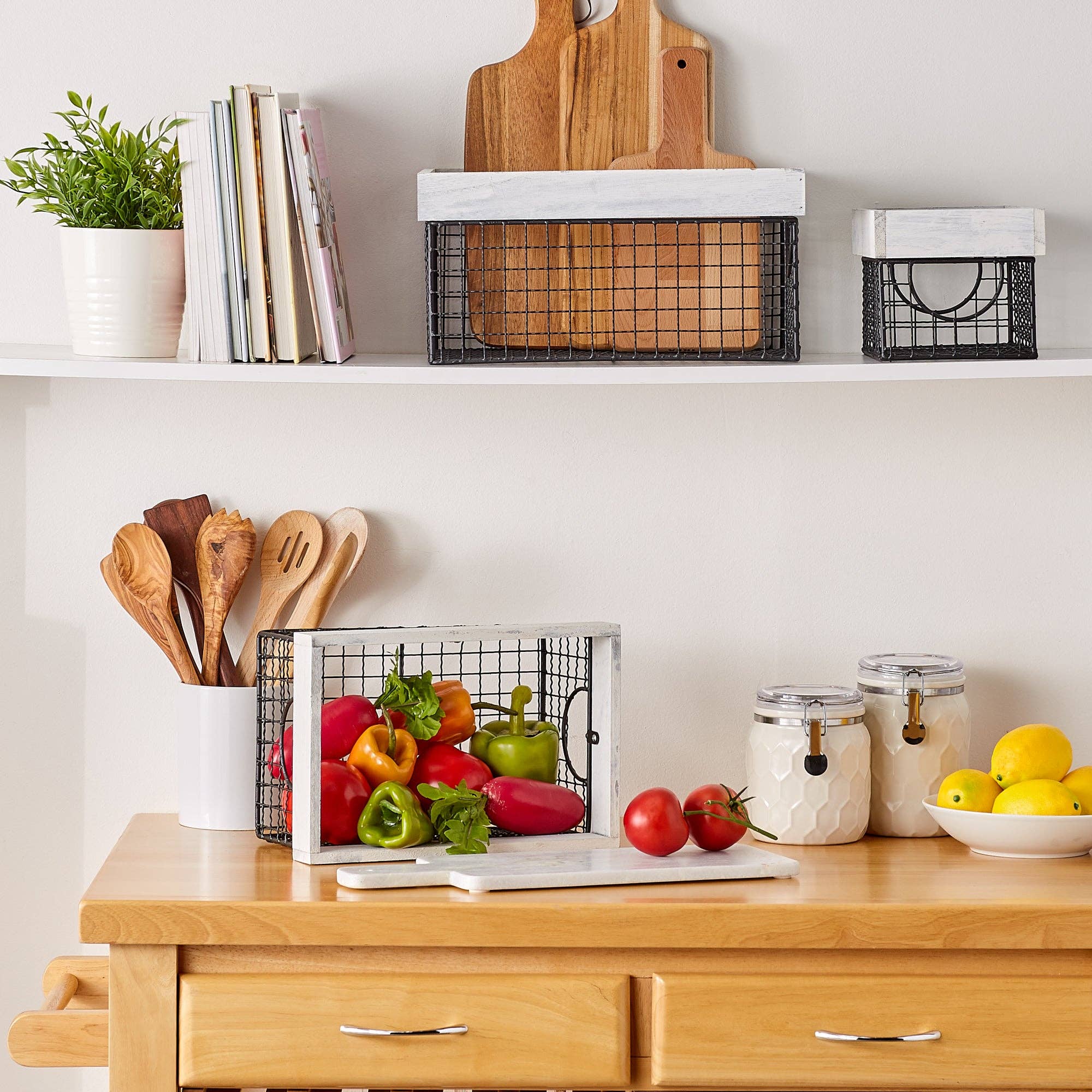 Welcome Home Unbeatable Deals - Vente Paniers - Ensemble de 3 paniers de ferme finition blanc antique1