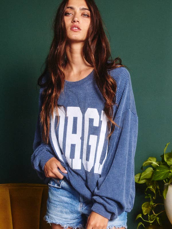 BUCKETLIST - Wholesale Graphic Sweatshirt - Women's - T1770C  Georgia Comfy Oversize Graphic Sweatshirt, Gameday24