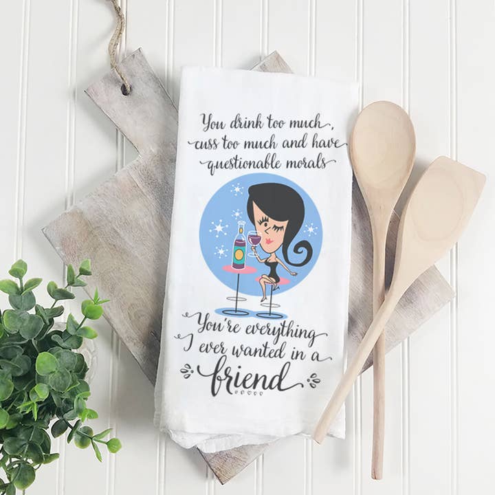 Tu bois trop | Serviette pour la vente par Pinetree Innovations Canada