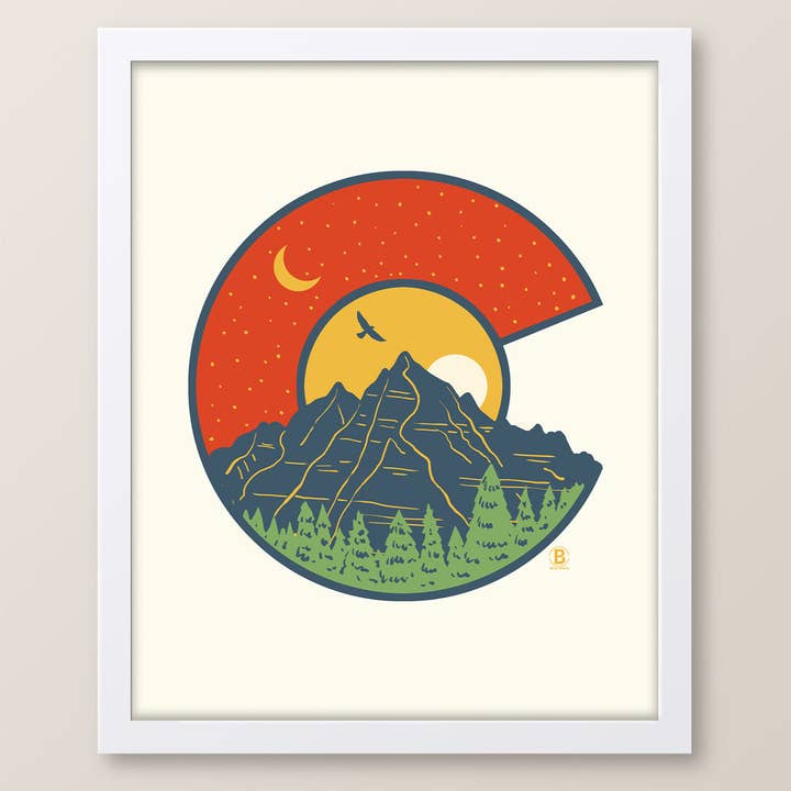 Layers of Colorado "C" Flag Print for wholesale by Bozz Prints