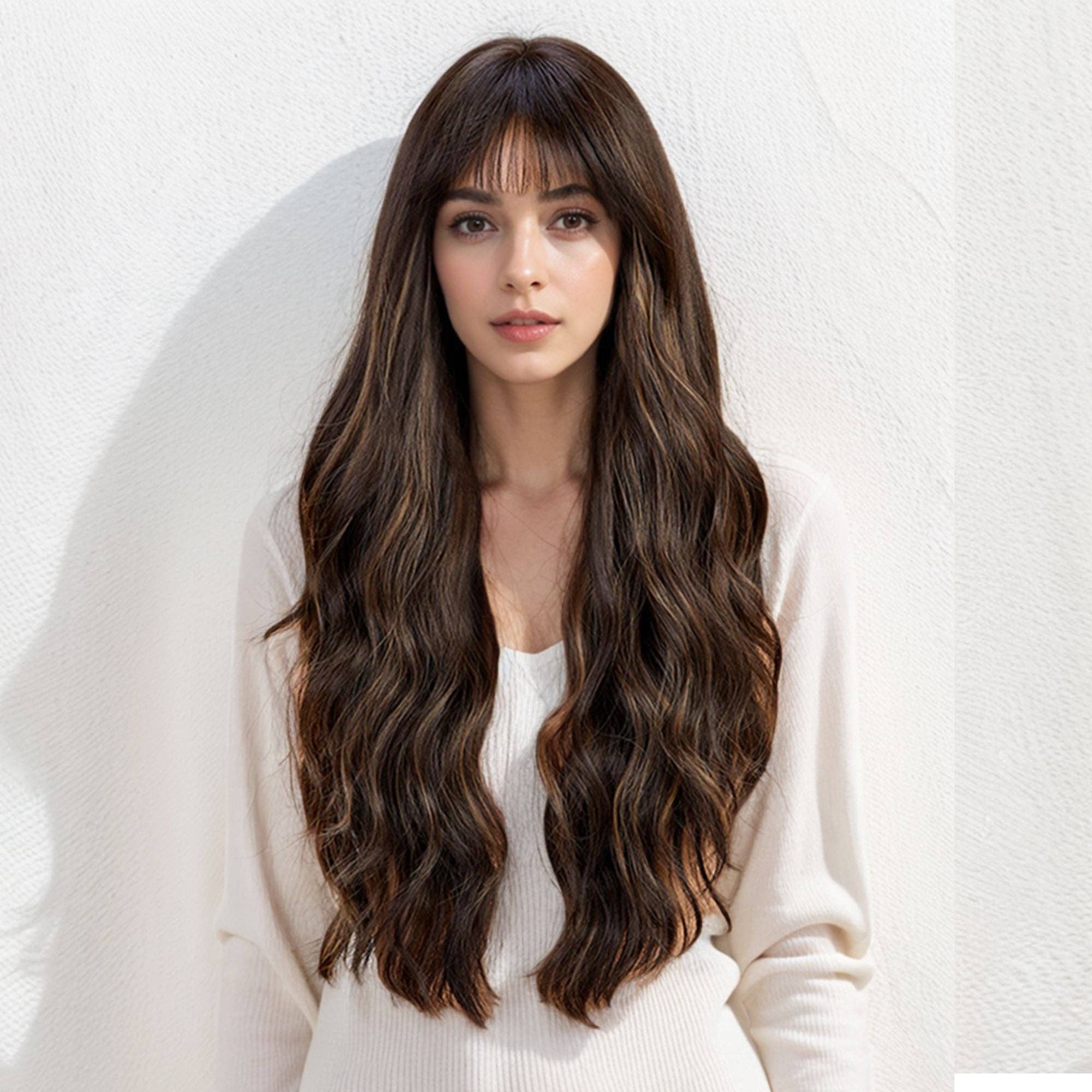 AK Brand - Wholesale Wig/Hair Piece - Long White Blonde Synthetic Wig with Bangs14