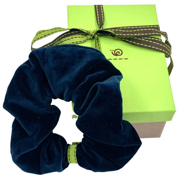 PETROLEUM BLUE COTTON VELVET HAIR CLIP COD 410 for wholesale by C.C.&Co.Srl