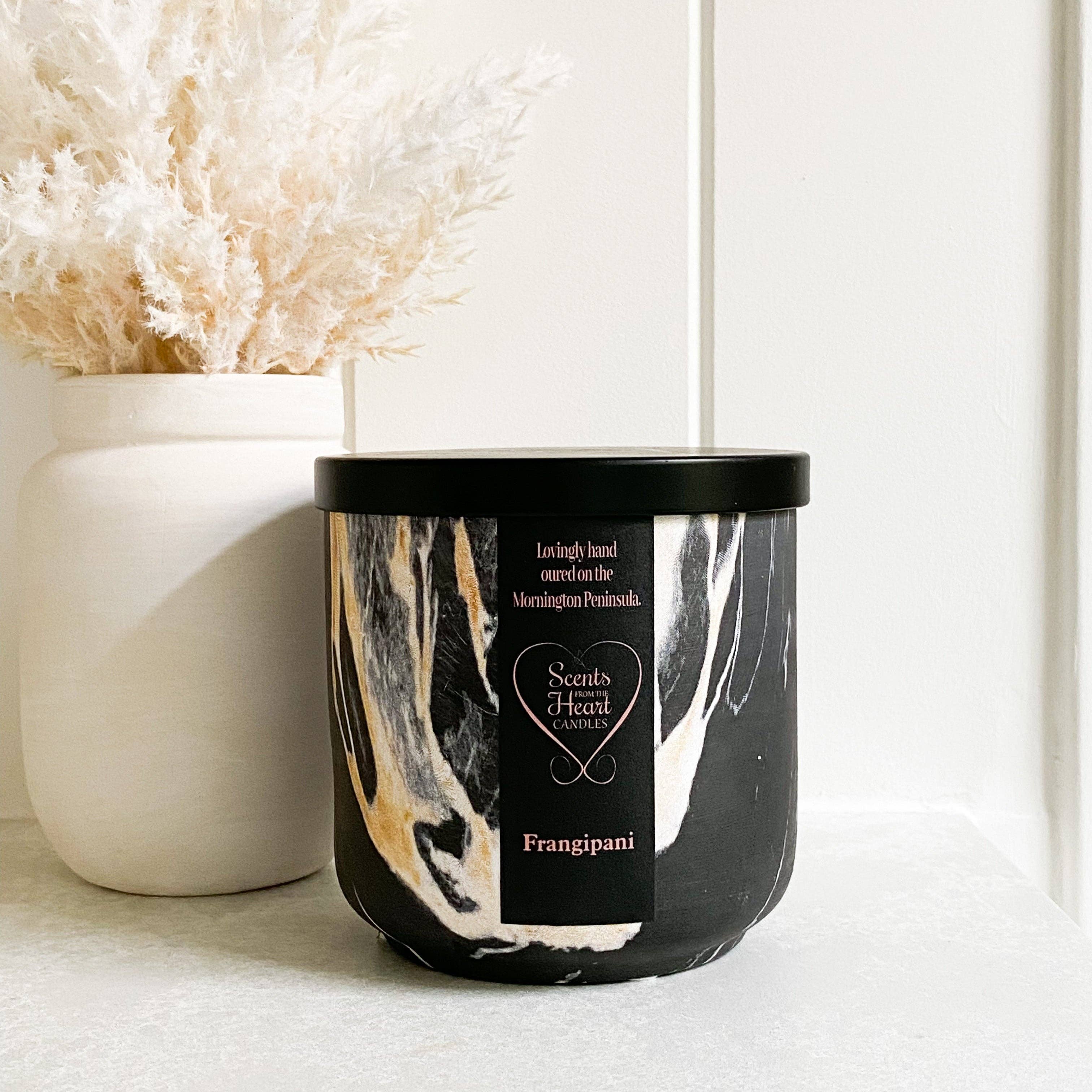 Scents From The Heart Candles - Wholesale Jar/Filled Candle - Sandalwood Lime Large Marble Candle 450g6