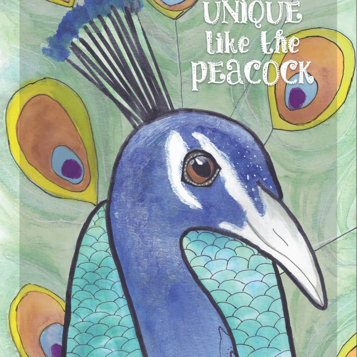 PEACOCK POSTER - animal affirmation art for wholesale by Little Luminaries