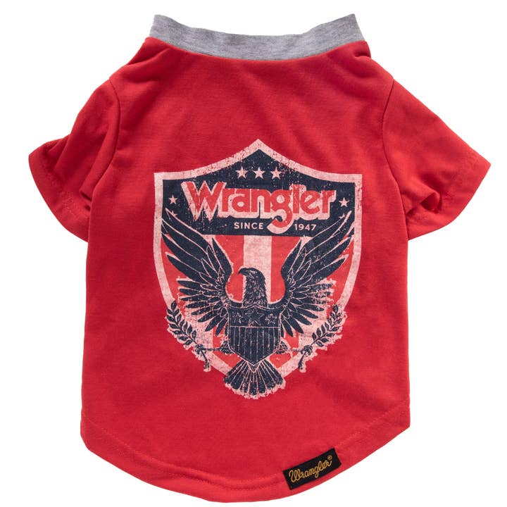 Lexington Pet & Wrangler Pet - Wholesale Pet Shirt - Dog - Wrangler Logo Graphic Tee Red - Eagle