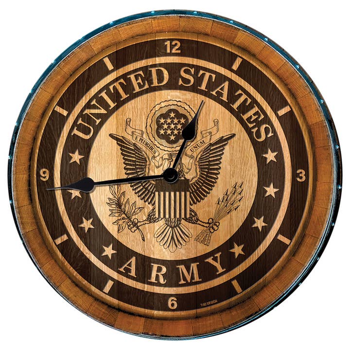 Army Wine Barrel Clock for wholesale by 7.62 Design