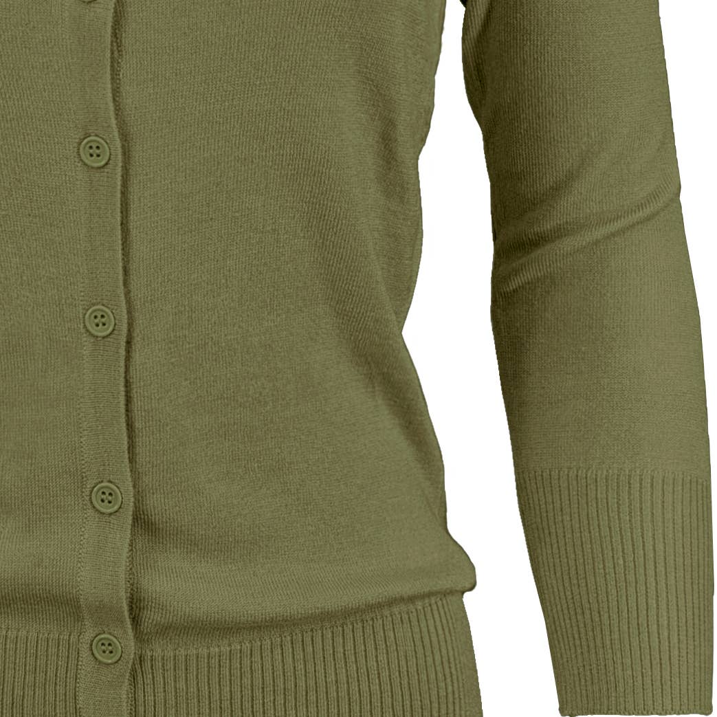 Mak - Wholesale Cardigan - Women's - 3/4 Sleeve Crewneck Plus Size Knit Cardigan Sweater CO079PL47