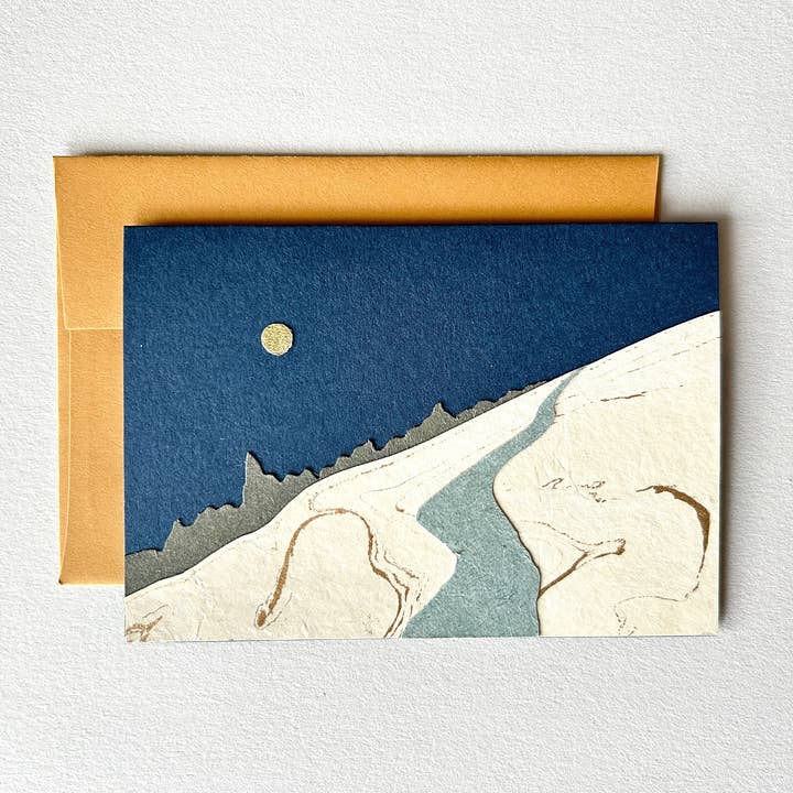 Cartão de Colagem de Inverno - Paisagem Noturna Nevada por atacado de Runaway Press