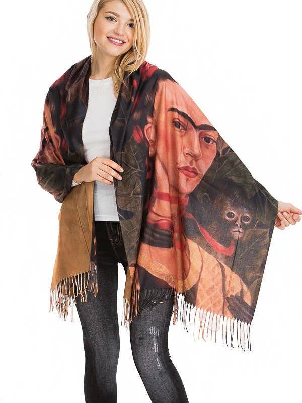 Frida Kahlo Self Portrait Shawls for wholesale by Cap Zone
