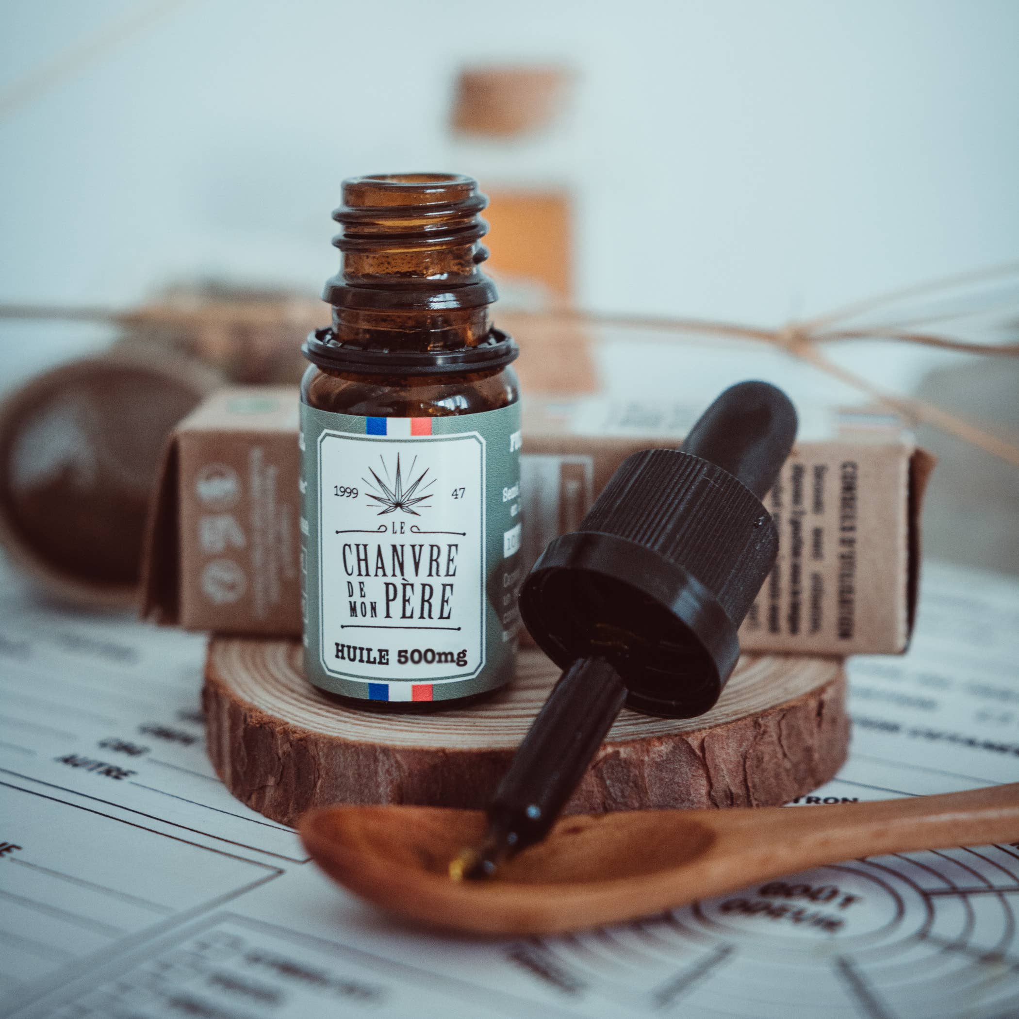 Le Chanvre de Mon Père - Wholesale Oral Supplement/Vitamin - Stress sleep and pain oil 500mg