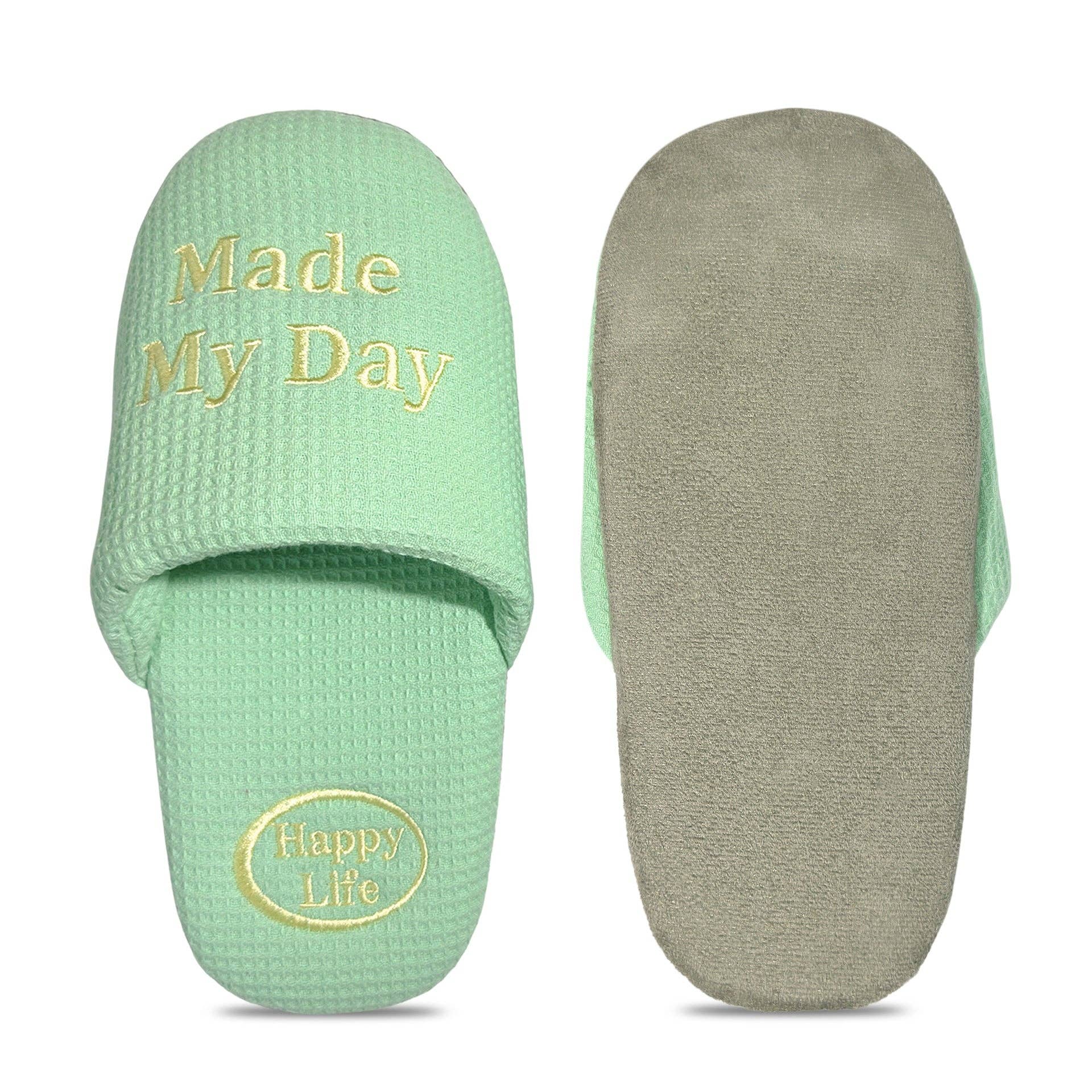 Dipped Shop – Engroshandel Slippers - Dame – Bløde Brev Broderede Vaffel Indendørs Tøfler DP25F8996