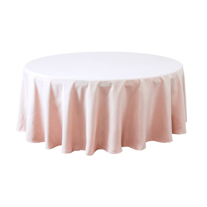 Round Polyester Table Cover 132" - Blush for wholesale by Portofino International Trading, USA