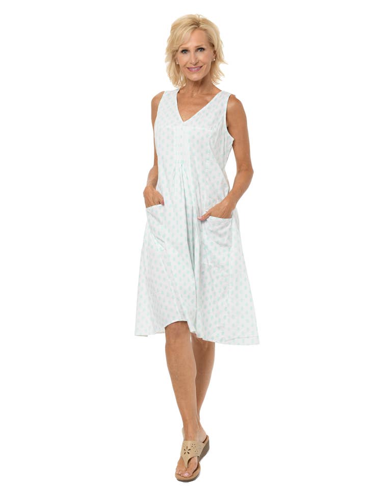 Tulip Clothing - Wholesale Dress - Women's - CV656 Poppie Dress in Aqua Leaf