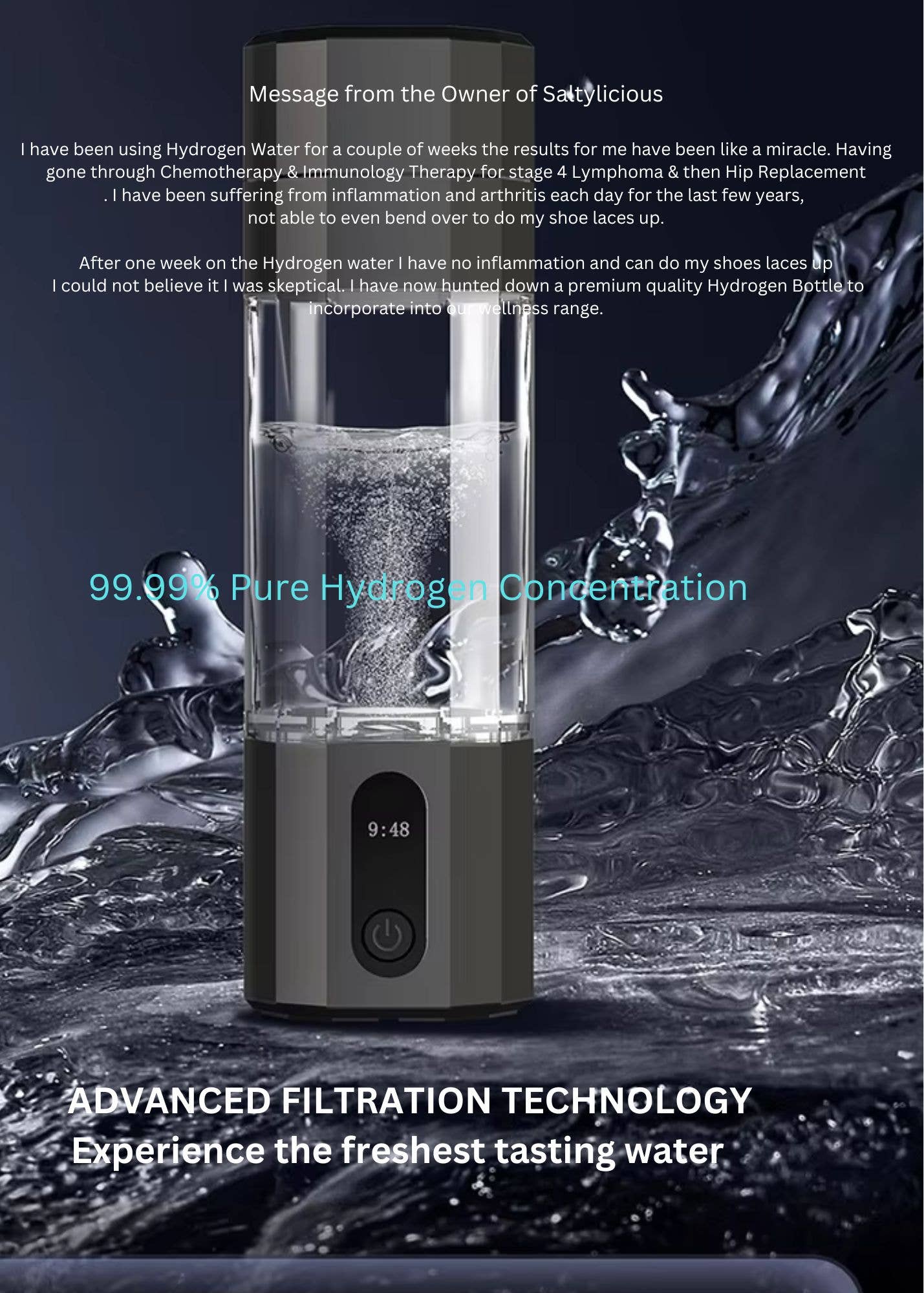 Naturally Pure Aromas - Wholesale Water Bottle - Hydrogen Water Bottle 3